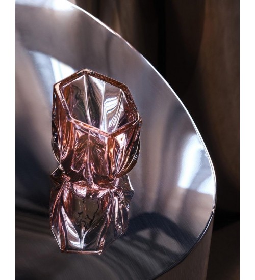 Zaha Hadid Design Shimmer闪耀系列水晶烛杯玫瑰粉H10cm